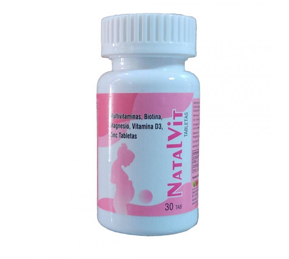 NATALVIT MULTIVITAMINICO/BIOTIN/MAGNE/VITAD3/ZINC FCO 30TAB MABINE