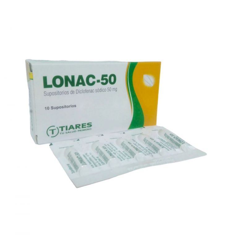 LONAC-50 DICLOFENAC SODICO 50 MG X 10 SUPOSITORIOS