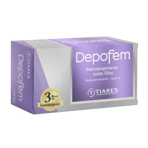 DEPOFEM MEDROXIPROGESTERONA SOL INY 150MG I.M 1 AMP X 3 MESES (PROVERA DEPOPROVERA)