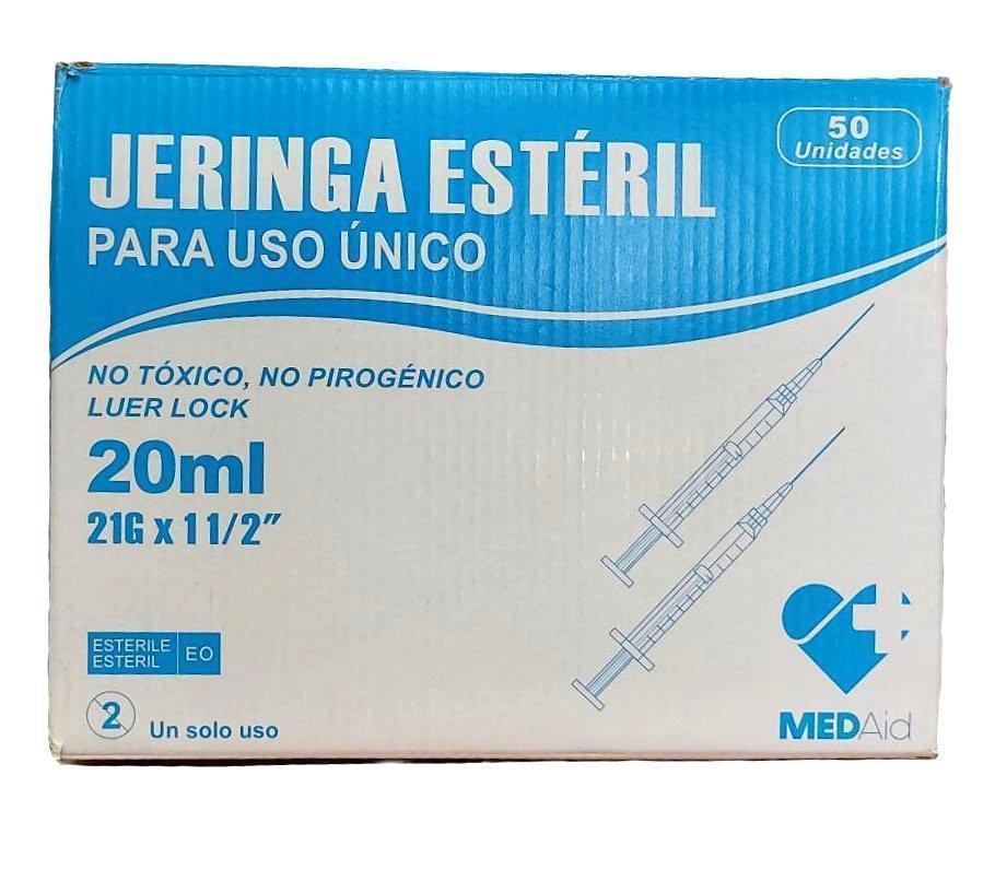 JERINGA DESCARTABLE CON AGUJA 21G X 1 1/2 20 ML  