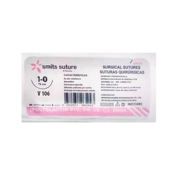 SUTURA VICRYL POLYGLACTIN 1 V 106 CURVA X 1 UNID CAJA X 12