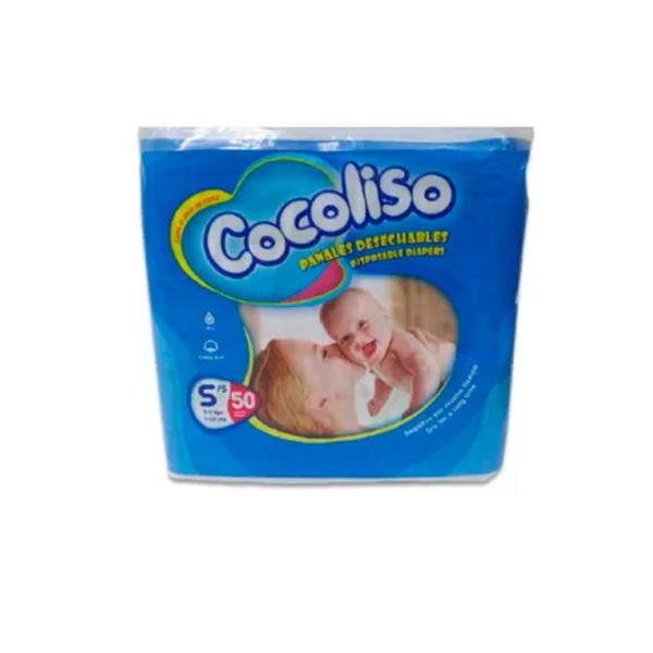 COCOLISO PAÑALES 50 PZAS DES T S/P 3-6 KG X 4 AZUL