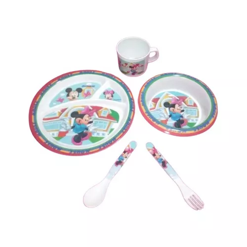 SET PARA BEBE BANDEJA TAZA TENEDOR + CUCHARILLA