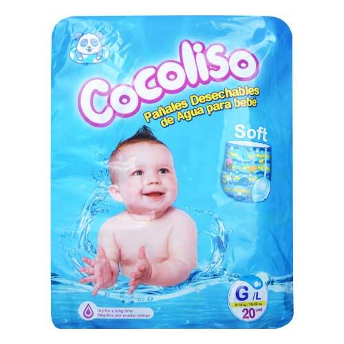 COCOLISO PAÑALES AGUA 20 PZAS DES T G/L 9 A 14 KG 