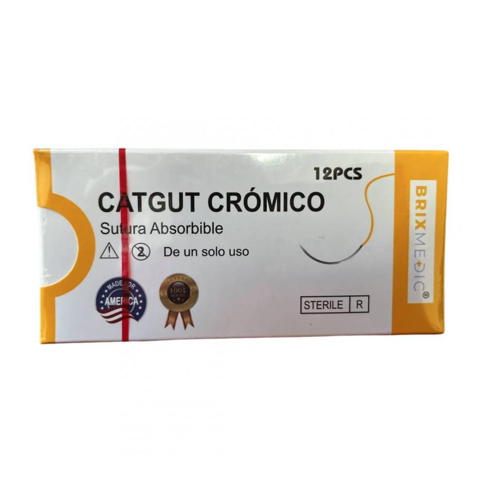 SUTURA CATGUT CROMICO USP 1 28/70 CM 36.4MM CURVA CJ X 1 