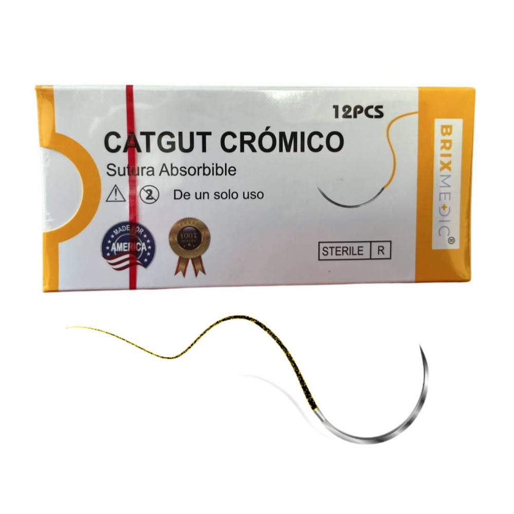 SUTURA CATGUT CROMICO USP 2 28/70 CM CJ 