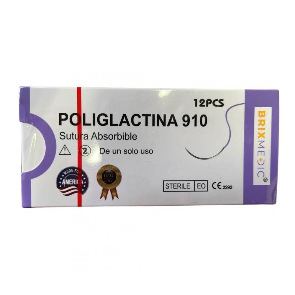 SUTURA VICRYL POLYGLACTINA 910 USP 0 V CURVA X 1 UNID CAJA X 12