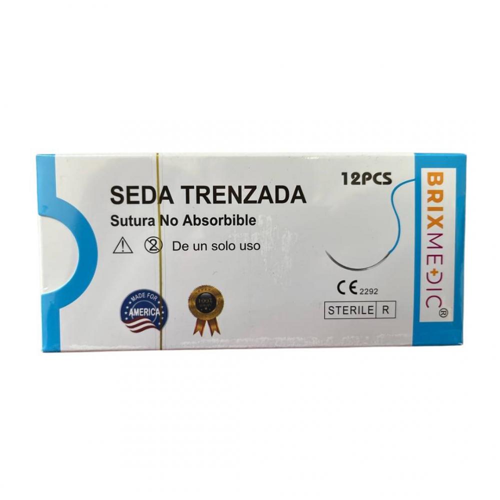 SUTURA SEDA TRENZADA 0 26MM CURVA X 1