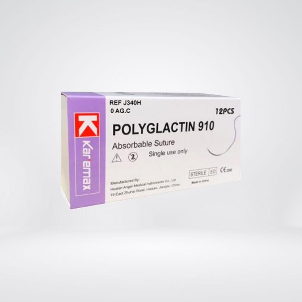 SUTURA VICRYL POLYGLACTINA 910 0 V CURVA X 1 UNID CAJA X 12