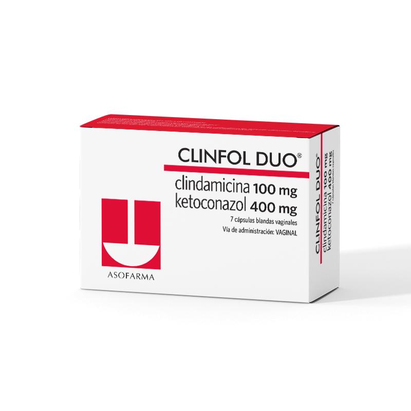 CLINFOL DUO CLINDAMICINA KETOCONAZOL 100-400 MG X 7 CAP BLANDAS VAG