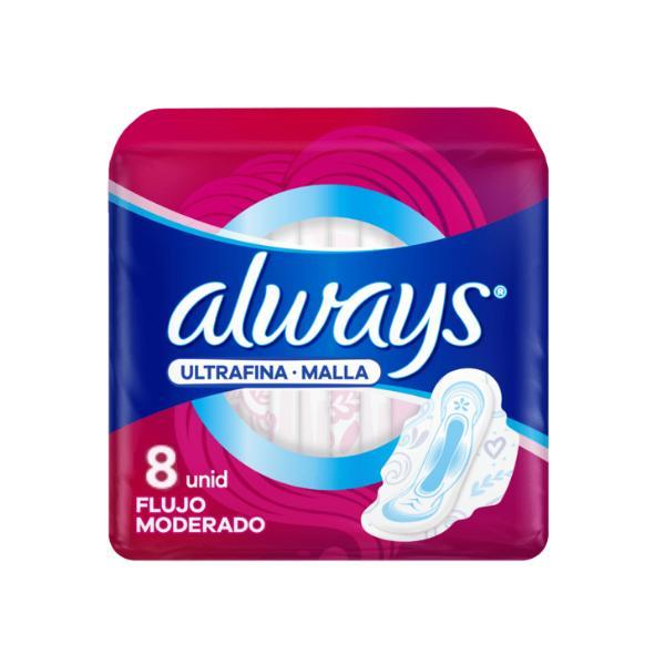 ALWAYS TOALLAS ULTRAFINA-MALLA DIA X 8 UND 
