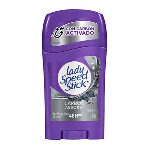 LADY SPEED STICK DESODORANTE BARRA 48H CARBON 45GR