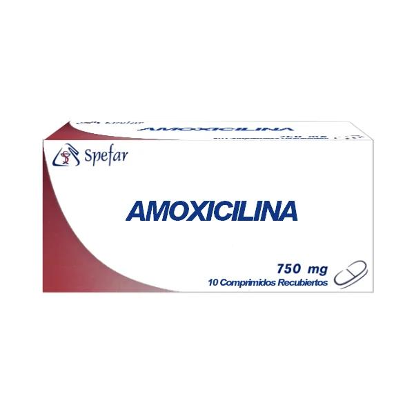 AMOXICILINA 750 MG X 10 COMP REC SPEFAR