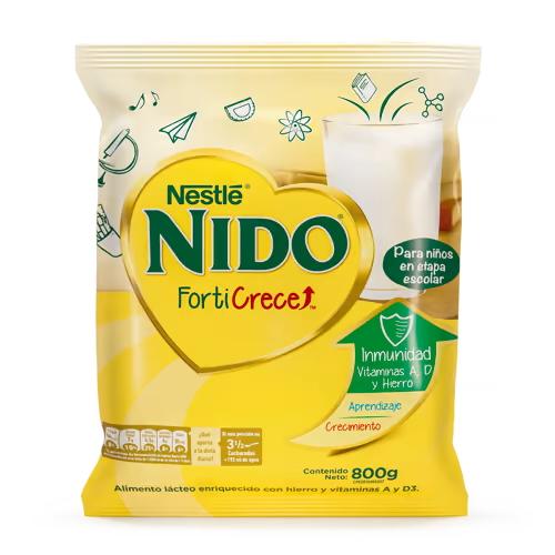 NIDO FORTICRECE VIT A+D+HIERRO 800 GR BOLSA