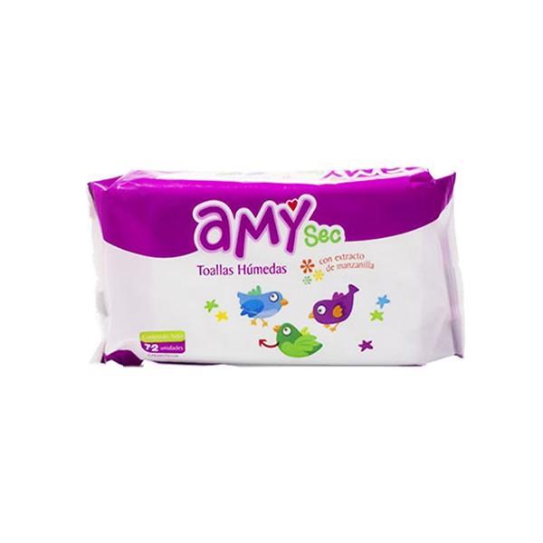 AMY SEC TOALLAS HUMEDAS CON EXTRATO DE MANZANILLA 48 UNID