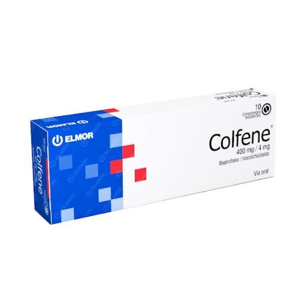 COLFENE 400MG-4MG 10 COMP REC IBUPROFENO-TIOCOLCHICOSIDO LAB ELMOR