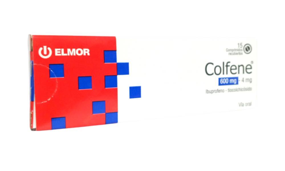 COLFENE 600MG-4MG X 15 COMP REC IBUPROFENO-TIOCOLCHICOSIDO LAB ELMOR