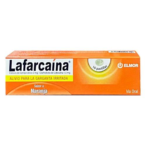 LAFARCAINA CETILPIRIDINIO+LIDOCAINA 2-1.5 MG X16 TAB MAST SABOR MIEL LIMON BENZODIAZOL