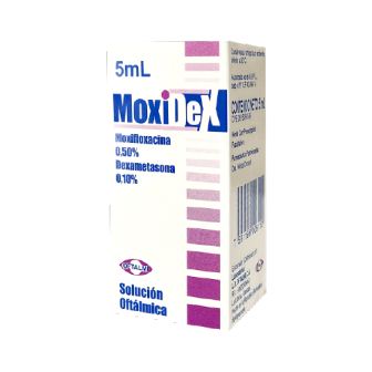 MOXIDEX MOXIFLOXACINA 0.50% DEXAMET 0.10% SOL OFTAL 5 ML (QUINOMAX)