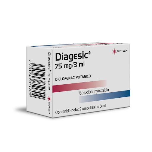 DIAGESIC DICLOFENAC POTASICO 75MG/3ML SOL INYEC I.M