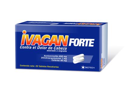 IVAGAN FORTE ACETAM+DIHIDROERGOT+CAFEINA 650 MG 10 TAB (MIGREN)