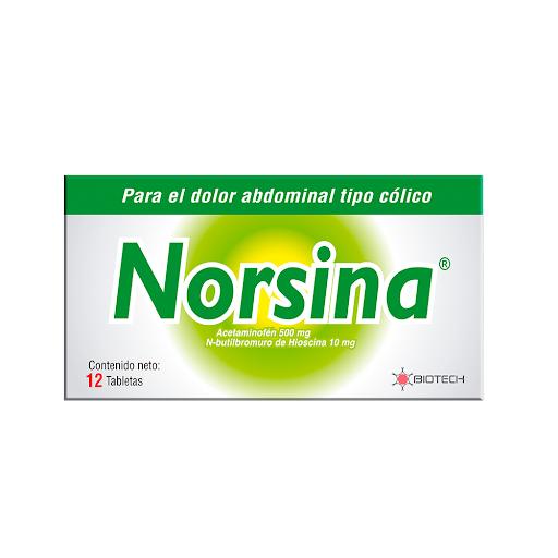 NORSINA ACETAMINOFEN 500MG + N-BUTILBROMURO HIOSCINA 10MG X 6 TAB 