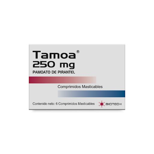 TAMOA PAMOATO DE PIRANTEL 250 MG X 6 TAB MASTICABLES (COMBANTRIN/ TENECHA)