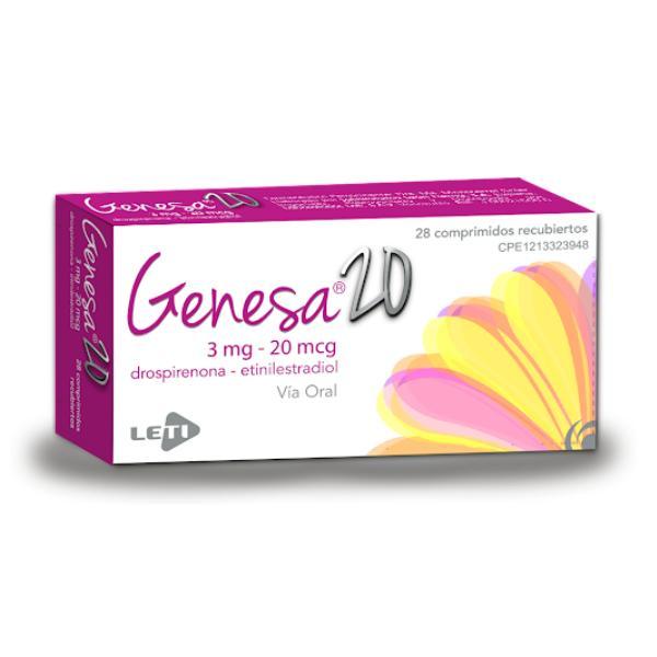 GENESA DROSPIRENONA - ETINILESTRADIOL 3MG-20MCG X 28 COMP REC