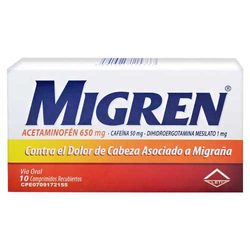 MIGREN ACETAM+DIHIDROERGOT+CAFEINA 650 MG X 10 COMPRD (IVAGAN FORTE)