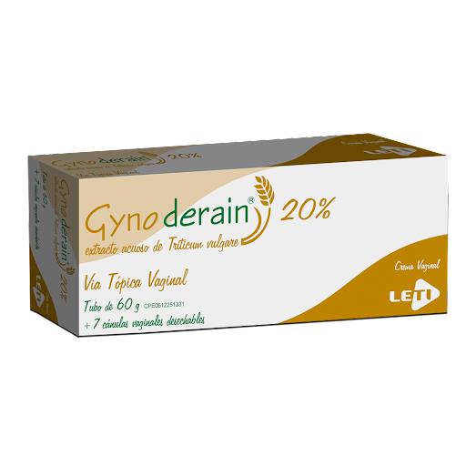 GYNO DERAIN EXTRACTO ACUOSO DE TRITICUM VULGARE 20 % CREMA 60 GR + 7 CANULAS VAGINALES 