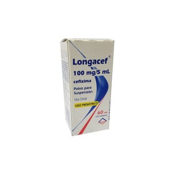 LONGACEF CEFIXIMA 100MG/5ML POLVO SUSP ORAL PED 60ML