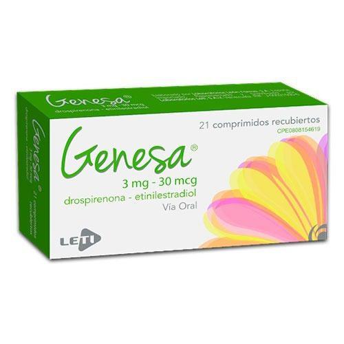 GENESA DROSPIRENONA - ETINILESTRADIOL 3MG-30MCG X 21 COMP REC