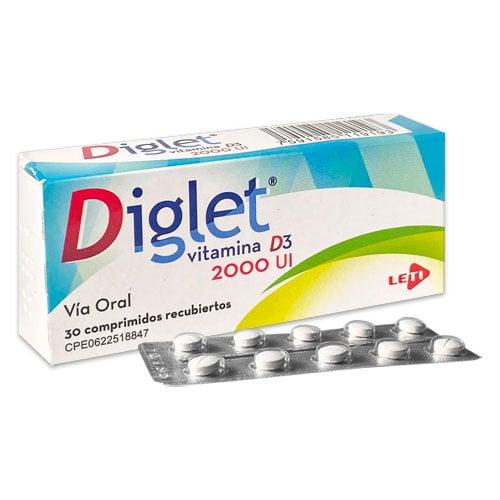 DIGLET VITAMINA D3 2000 UI X 30 COMP REC