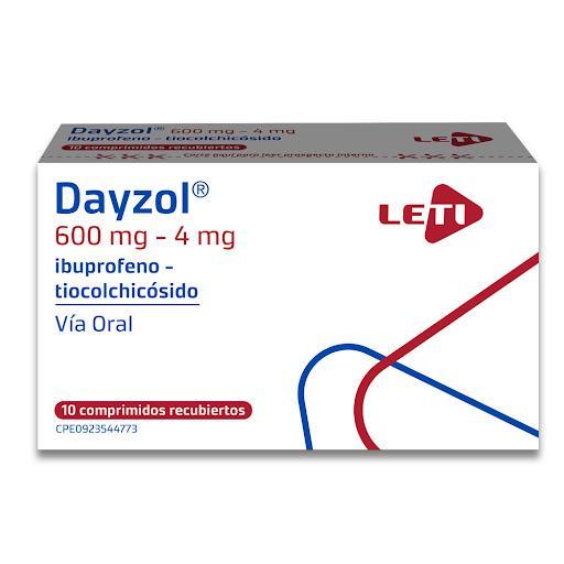 DAYZOL (IBUPROFENO 600MG, TIOCOLCHICOSIDO 4MG) 10 COMP REC LETI