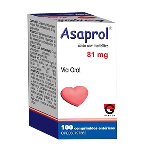 ASAPROL ACIDO ACETILSALICILICO 81 MG 100 COMPRD