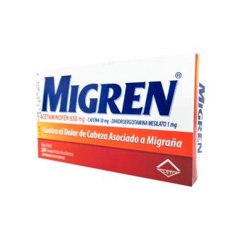 MIGREN ACETAM+DIHIDROERGOT+CAFEINA 650 MG X 20 COMPRD (IVAGAN FORTE)