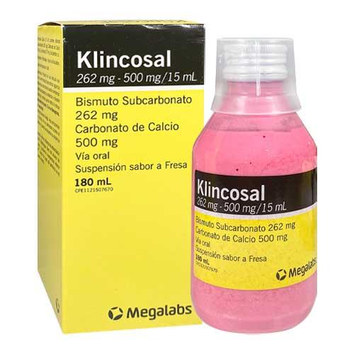 KLINCOSAL BISMUTO + CALCIO 262-500 MG SUSP SABOR FRESA X 180 ML