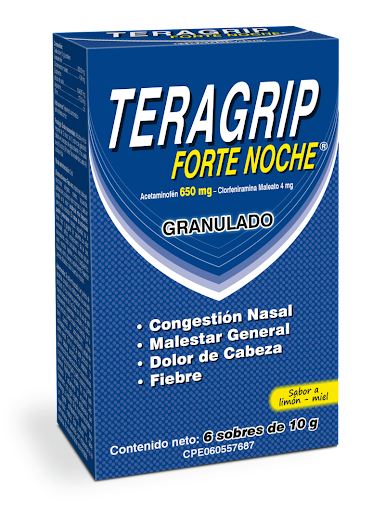 TERAGRIP FORTE NOCHE ACETAM + CLORFENIRAMINA SOBRE 10 G