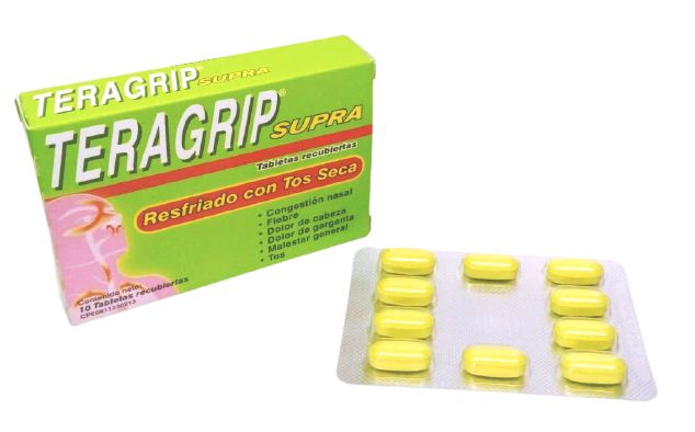 TERAGRIP SUPRA ACETAM+ DEXTROMETORFANO+ PSEUDOEFEDRINA 650-30-15-4 MG X 10 TAB REC