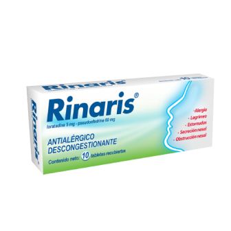 RINARIS LORATADINA 5 MG PSEUDOEFEDRINA 60 MG X 10 TAB (FEDYCLAR/ LOKARIN) 