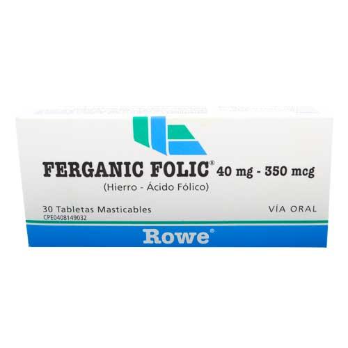 FERGANIC FOLIC HIERRO + ACIDO FOLICO X 30 TAB MAST