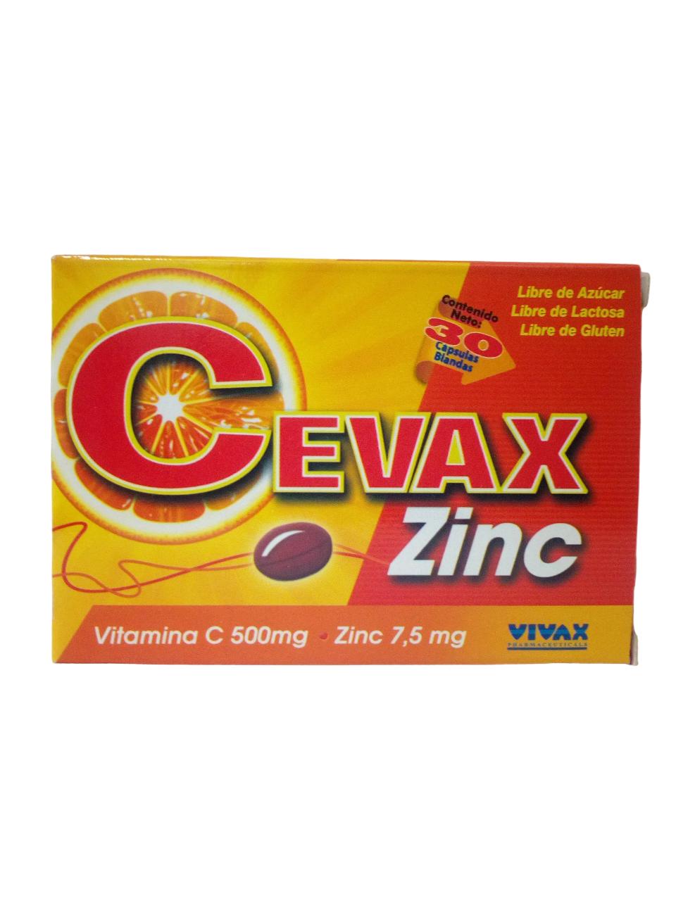 CEVAX ZINC VITAMINAN 500/75MG 30 CAPS