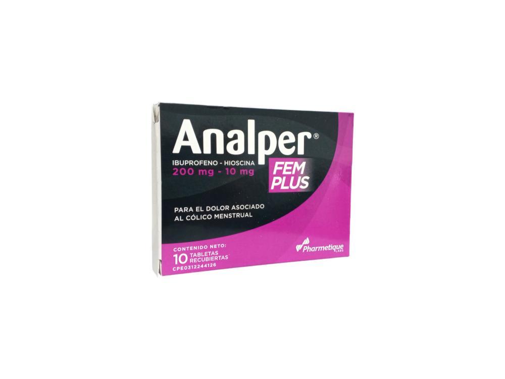 ANALPER FEM PLUS IBUPROFENO- HIOSCINA 200 MG - 10 MG X 10 TAB 