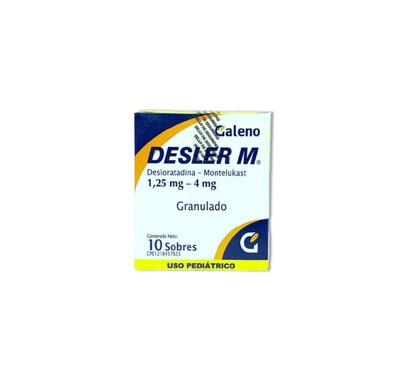 DESLER M DESLORATADINA 1.25MG MONTELUKAST 4 MG X 10 SOBRE