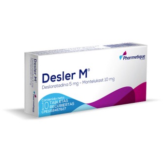 DESLER M DESLORATADINA MONTELUKAST 5-10 MG X 10 TAB REC