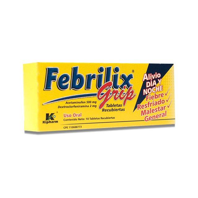 FEBRILIX GRIP ACETAMINOFEN DEXTROCLORFENIRAMINA 2MG X 10 TAB