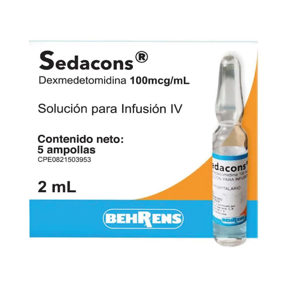 SEDACONS DEXMEDETOMIDINA 100MCG/ML SOL INY IV 2 ML X 1 AMP