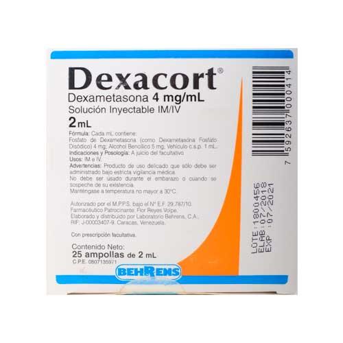 DEXACORT DEXAMETASONA 4MG/ML SOL INY IM/IV X 1 AMP