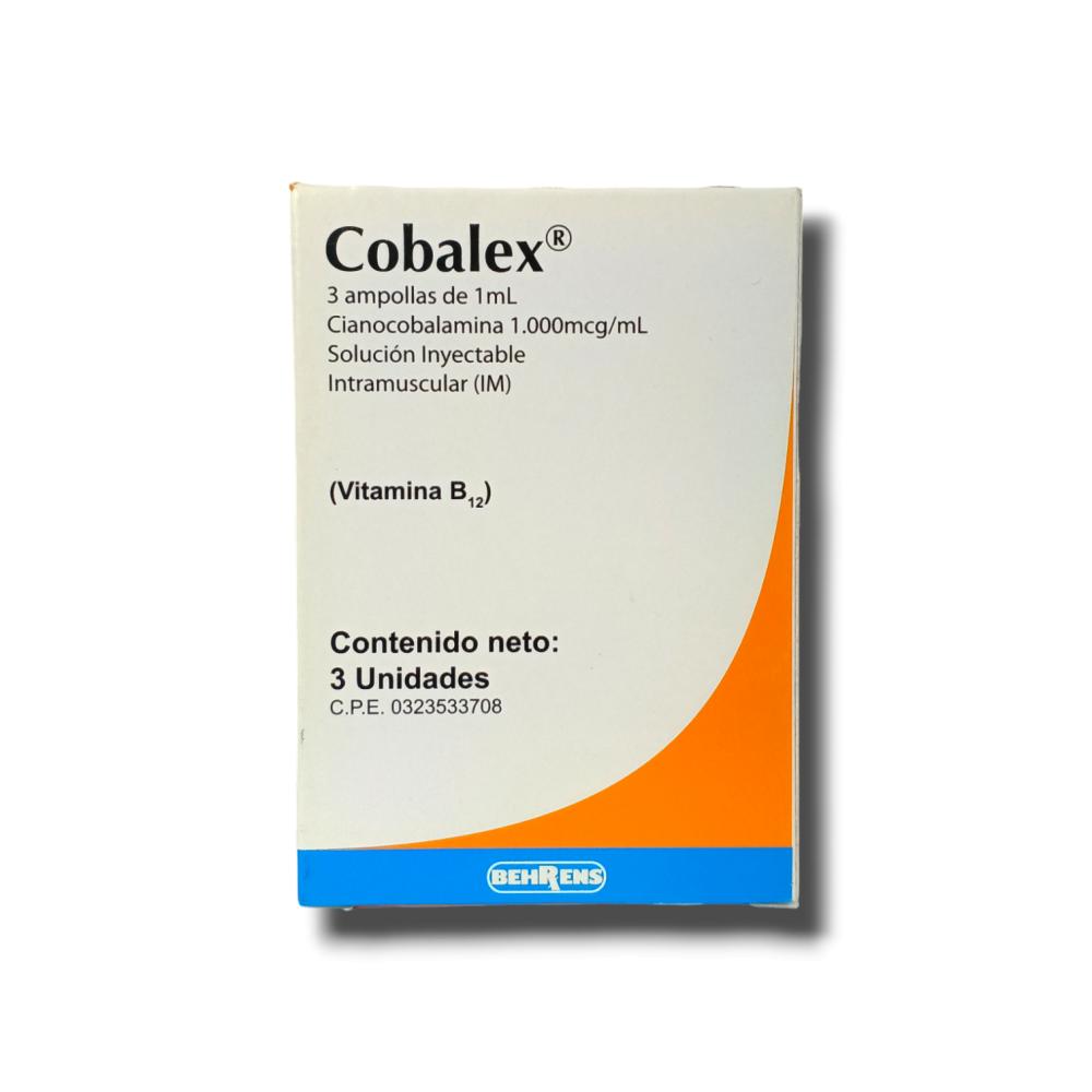 COBALEX CIANOCOBALAMINA (VITAMINA B12) 1.000MCG/ML SOL INY IM X 3 AMP