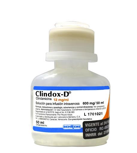 CLINDOX-D CLINDAMICINA 12MG/ML 600 MG/50ML SOL INY I.V BEHRENS